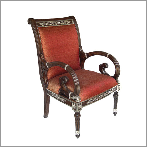 Semi Silver Cladded Polished Royal Chair